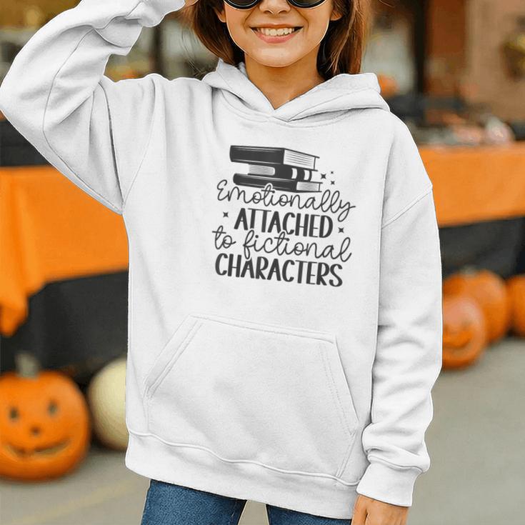 Emotionally Attached To Fictional Characters Banned Books Graphic Youth Hoodie