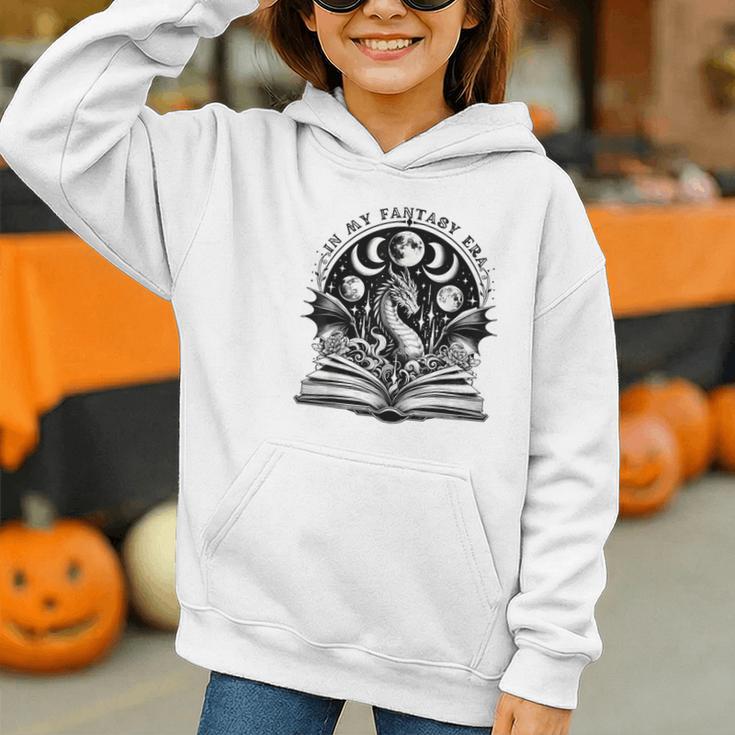 In My Fantasy Era Books Dragon & Moon Bookish Bookworm Graphic Youth Hoodie In My Fantasy Era Books Dragon & Moon Bookish Bookworm Graphic Youth Hoodie