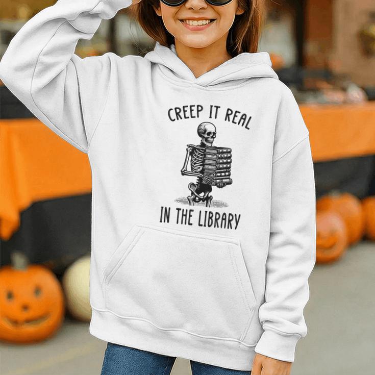 Halloween Skeleton Pun Book Lover Library Joke Graphic Youth Hoodie
