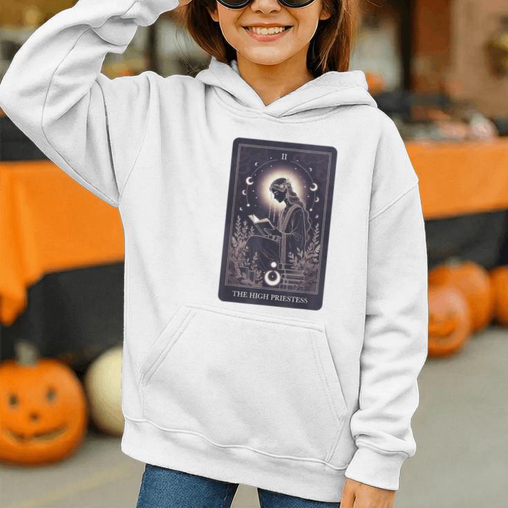 High Priestess Tarot Art Celestial Mystic Book Lover Graphic Youth Hoodie