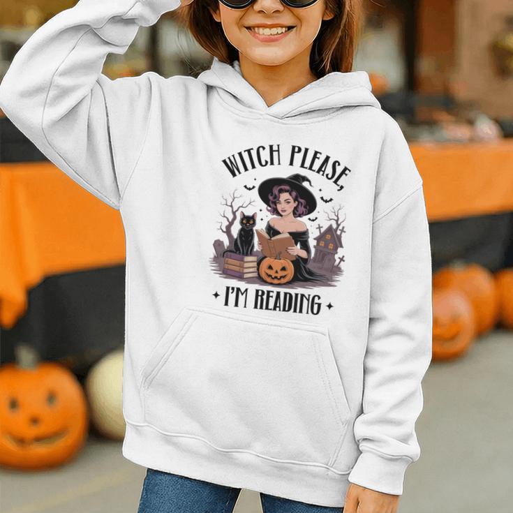 I'm Reading Halloween Witch Book Lover Graphic Youth Hoodie