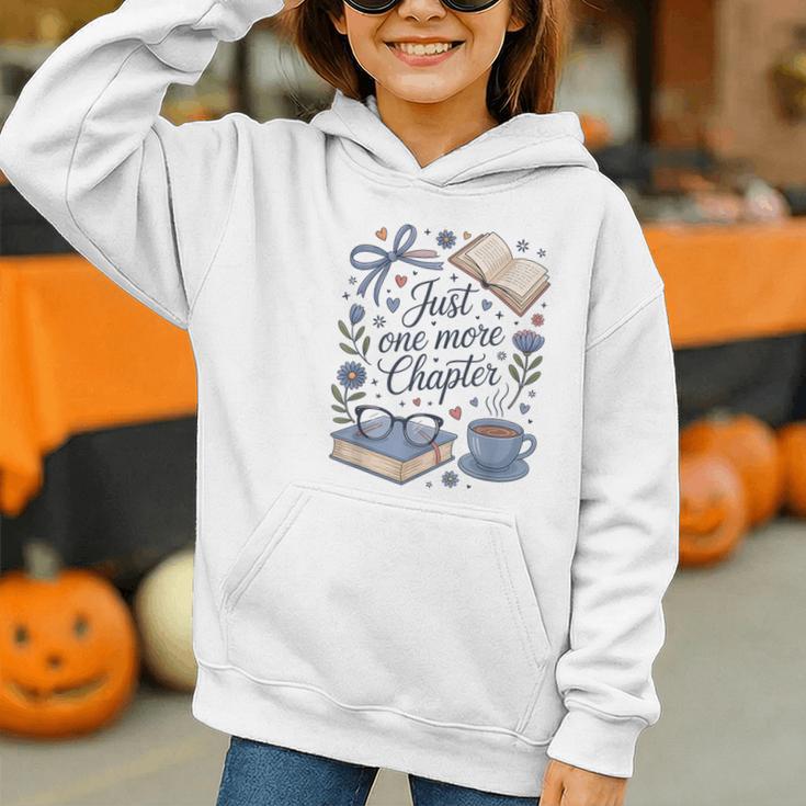 Just One More Chapter Book Lover Reading Quote Graphic Youth Hoodie