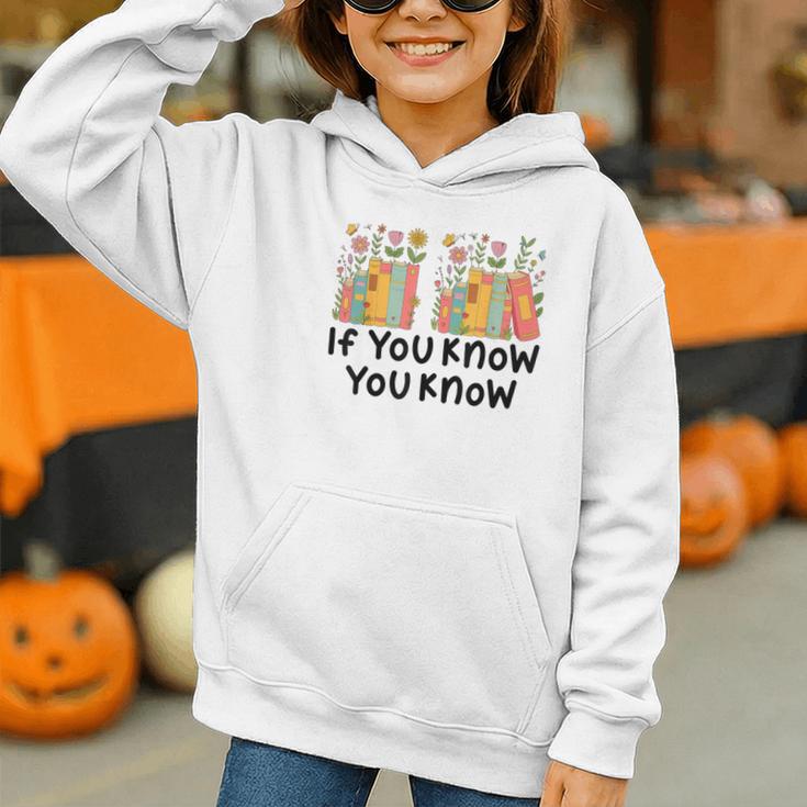 If You Know You Know 6 7 Reading Books Merry Christmas Graphic Youth Hoodie