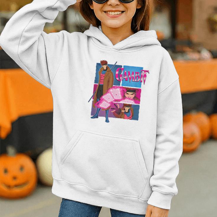 Marvel X-Men '97 Vintage Classic Gambit Comic Book Panels Graphic Youth Hoodie