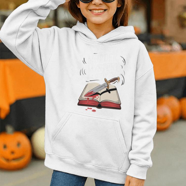 Murder Mystery And a Cup Of Tea Book Humor Graphic Youth Hoodie