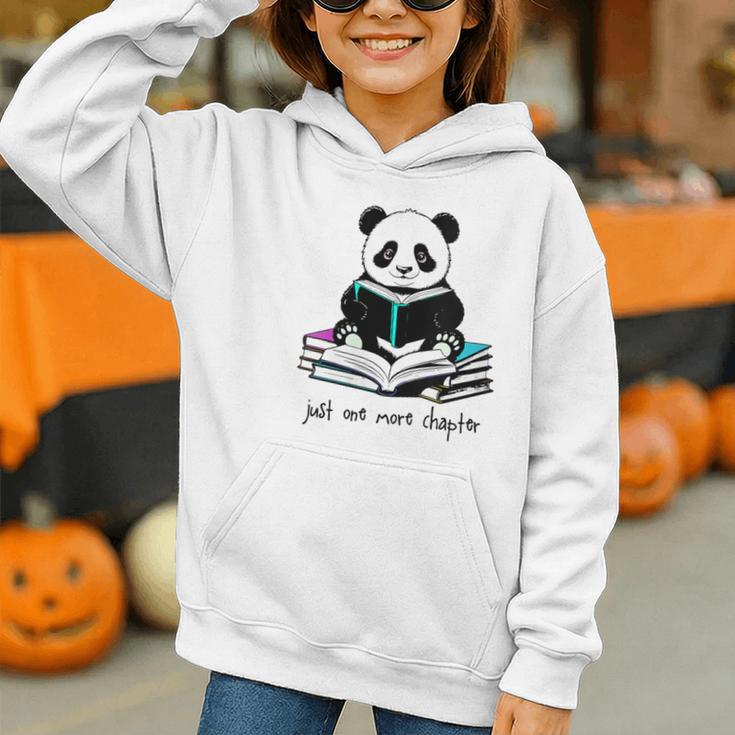 Panda Reading Chapter Books Graphic Youth Hoodie