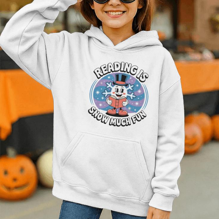 Reading Is Snow Much Fun Snowflake Book Lovers Winter Theme Premium Tri-Blend Graphic Youth Hoodie