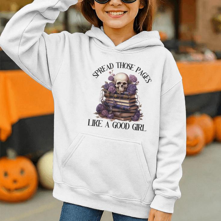 Spread Those Pages Like A Good Girl Dark Romance Spicy Books Graphic Youth Hoodie Spread Those Pages Like A Good Girl Dark Romance Spicy Books Graphic Youth Hoodie