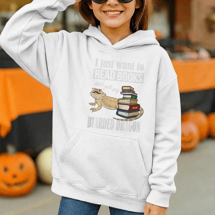 Tiny Dinosaur Read Books & Pet My Bearded Dragon Lover Premium Tri-Blend Graphic Youth Hoodie