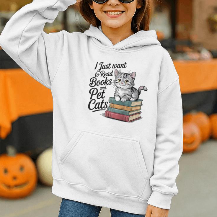 Vintage I Just Want To Read Books And Pet Cats Cat Raglan Baseball Tee Graphic Youth Hoodie Vintage I Just Want To Read Books And Pet Cats Cat Raglan Baseball Tee Graphic Youth Hoodie