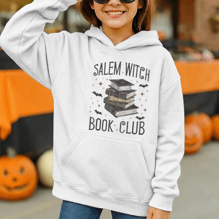 Vintage Salem Book Club Cat Bookish Spooky Halloween Graphic Youth Hoodie