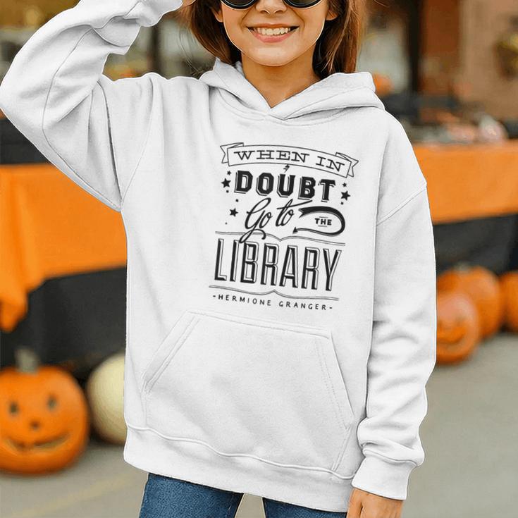 When In Doubt Go To The Library Teacher Vintage Book Lovers Graphic Youth Hoodie When In Doubt Go To The Library Teacher Vintage Book Lovers Graphic Youth Hoodie