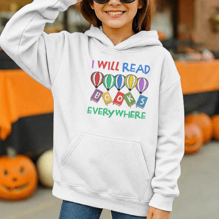 I Will Read Books Everywhere Across America Child Readers Graphic Youth Hoodie