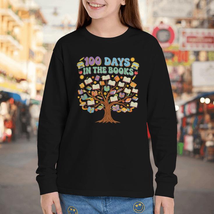 100 Days Of School 100 Days In The Books English Teacher Youth Long Sleeve Tee