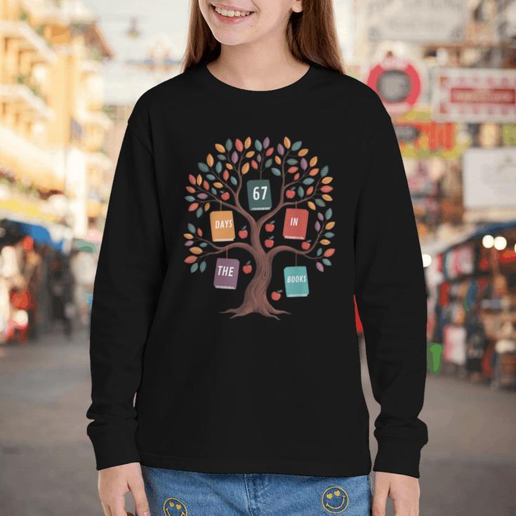 67 Days In The Books Reading Teacher 67th Day Of School Youth Long Sleeve Tee 67 Days In The Books Reading Teacher 67th Day Of School Youth Long Sleeve Tee