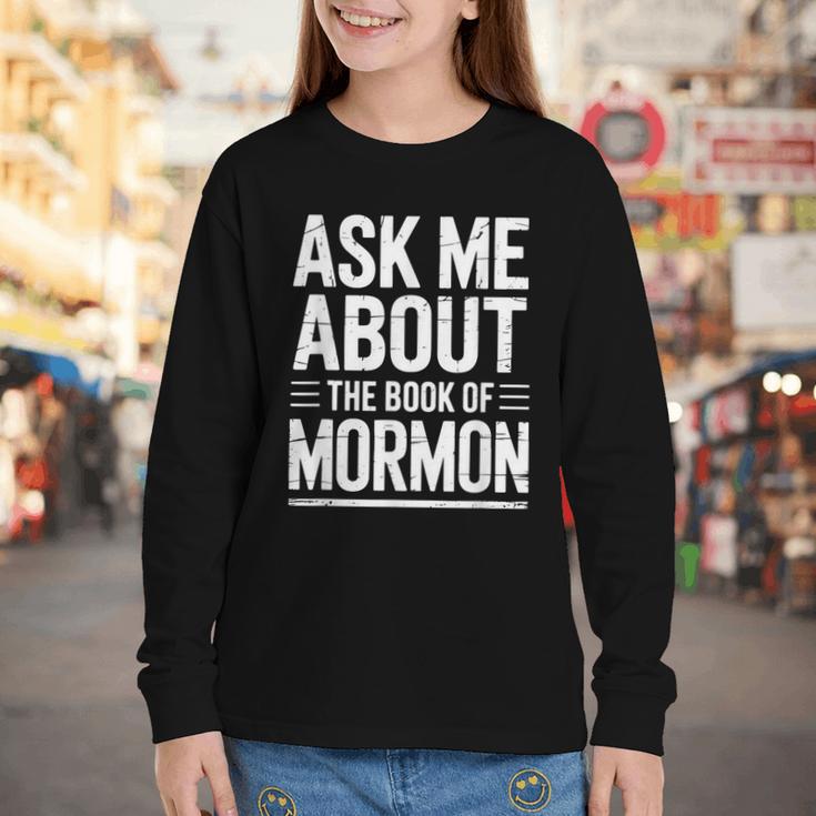 Ask Me About The Book Of Mormon Youth Long Sleeve Tee