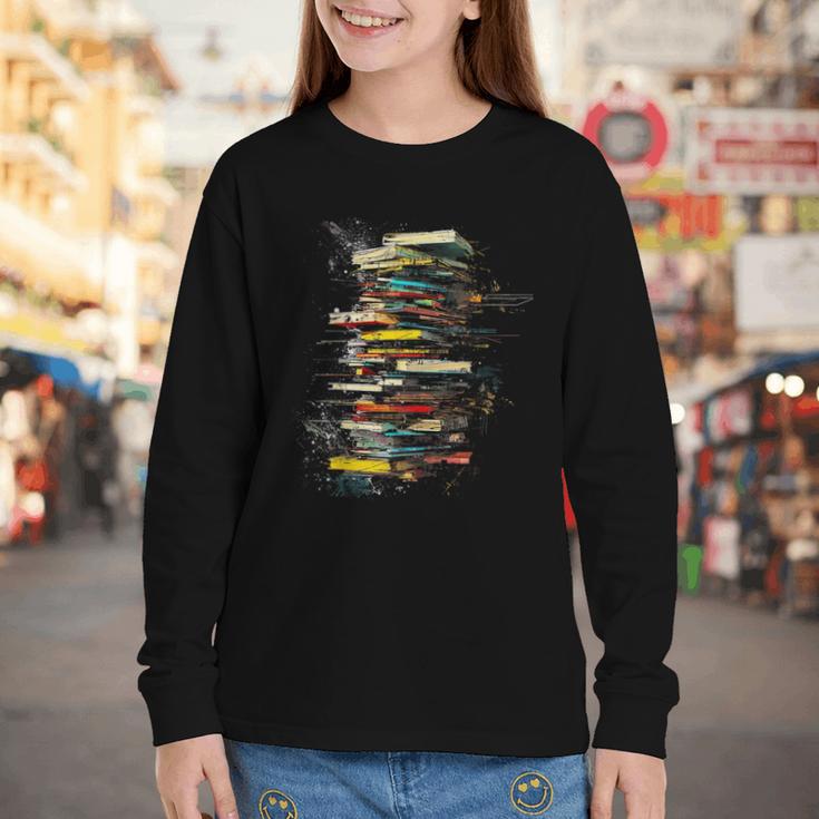 Book Abstract Art Drawing Painting Graphic Book Youth Long Sleeve Tee