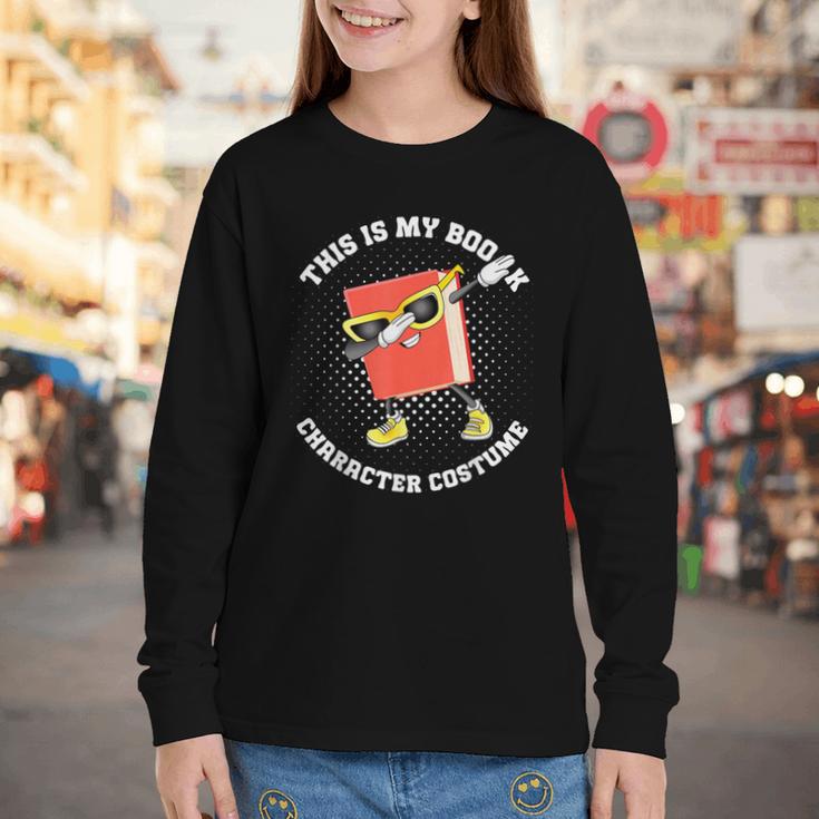 This Is My Book Character Costume- Dabbing Book Kids Youth Long Sleeve Tee