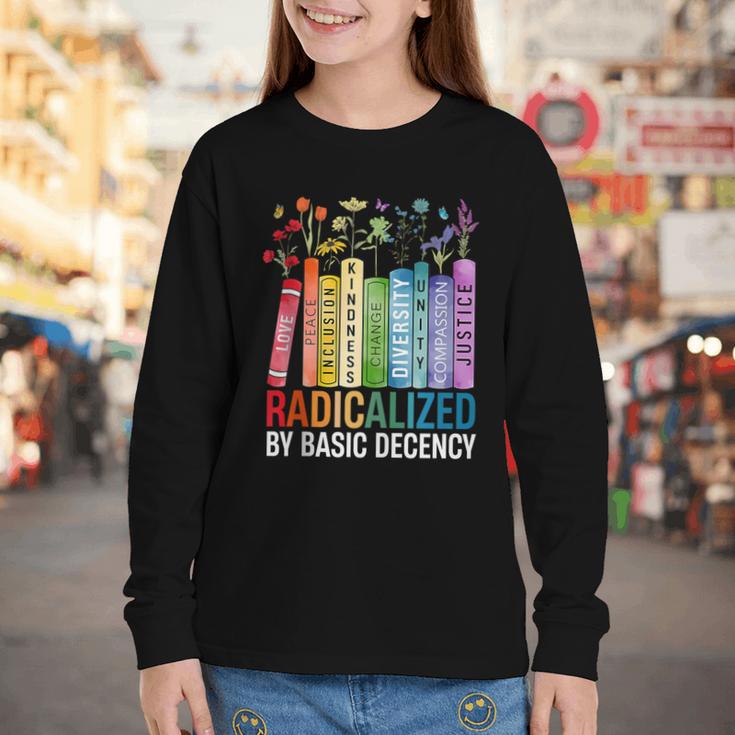 Book Flower Radicalized By Basic Decency Feminist Lgbt Youth Long Sleeve Tee Book Flower Radicalized By Basic Decency Feminist Lgbt Youth Long Sleeve Tee