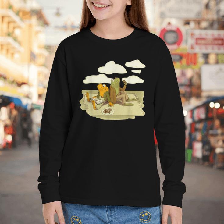 Book Frog Toad Vintage Book Frog Book Frog Reading Book Youth Long Sleeve Tee