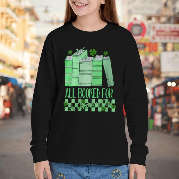 All Booked For St Patrick's Day Book Lover Lucky Shamrock Youth Long Sleeve Tee All Booked For St Patrick's Day Book Lover Lucky Shamrock Youth Long Sleeve Tee