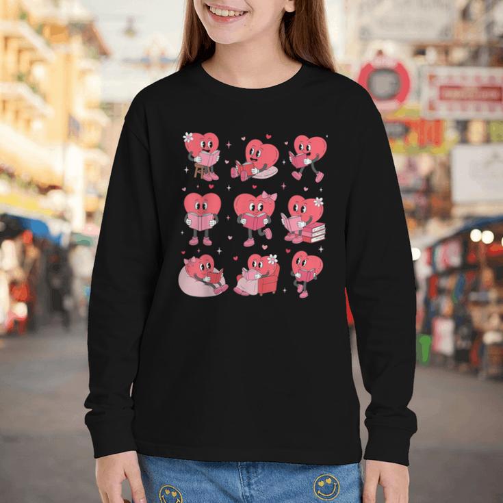 All Booked For Valentine Book Teacher Kids Girls Boys Youth Long Sleeve Tee
