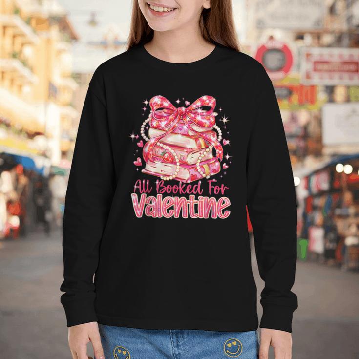 All Booked For Valentine Cute Pink Book Lover Aesthetic Youth Long Sleeve Tee