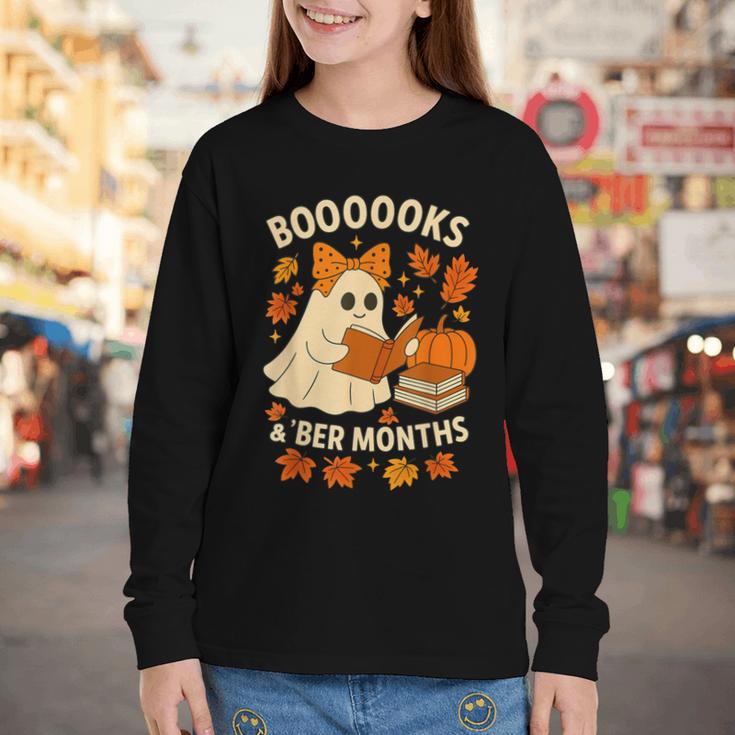 Books And BER Months Fall Librarian Reading Halloween Youth Long Sleeve Tee Books And BER Months Fall Librarian Reading Halloween Youth Long Sleeve Tee