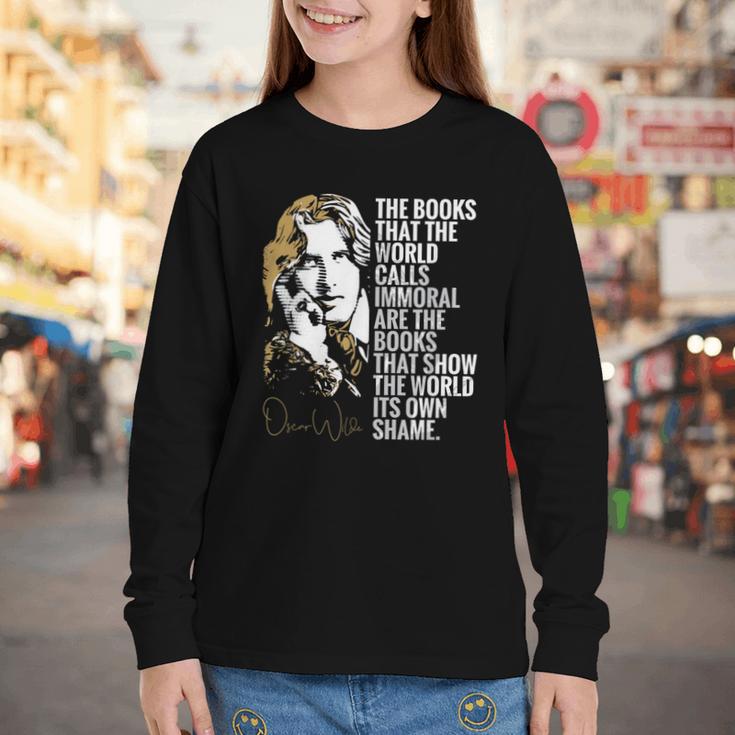 Books Called Immoral World's Shame Dorian Gray Oscar Wilde Youth Long Sleeve Tee Books Called Immoral World's Shame Dorian Gray Oscar Wilde Youth Long Sleeve Tee