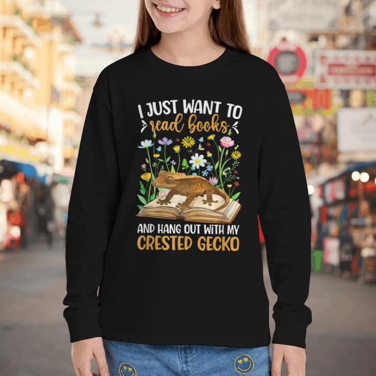 Books And Crested Gecko Owner Crestie Lover Youth Long Sleeve Tee Books And Crested Gecko Owner Crestie Lover Youth Long Sleeve Tee