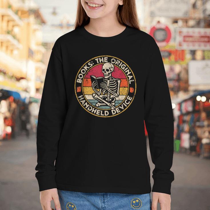Books The Original Handheld Device Vintage Book Reading Youth Long Sleeve Tee