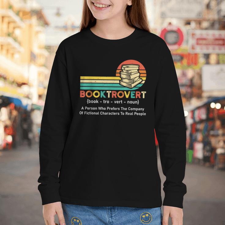 Booktrovert Definition Book Lover Youth Long Sleeve Tee