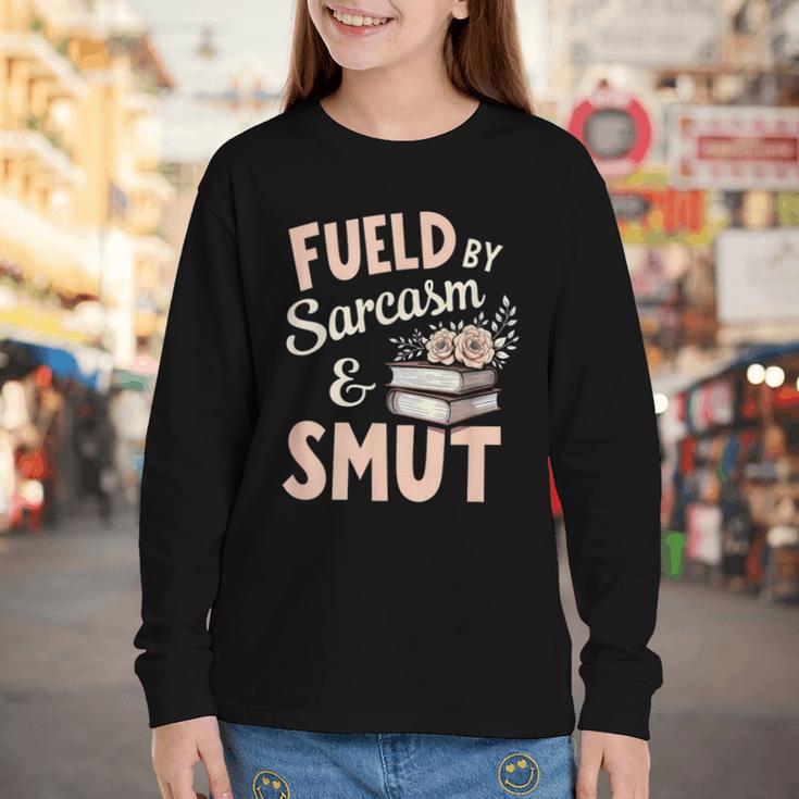 Bookworm Fueled By Sarcasm And Smut Book Reading Youth Long Sleeve Tee Bookworm Fueled By Sarcasm And Smut Book Reading Youth Long Sleeve Tee