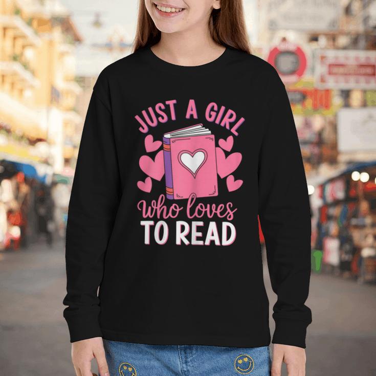 Bookworm Just A Girl Who Loves To Read Youth Long Sleeve Tee