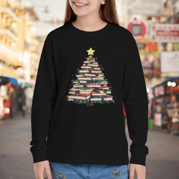 Christmas Tree Books Book Reading Bookworm Youth Long Sleeve Tee Christmas Tree Books Book Reading Bookworm Youth Long Sleeve Tee