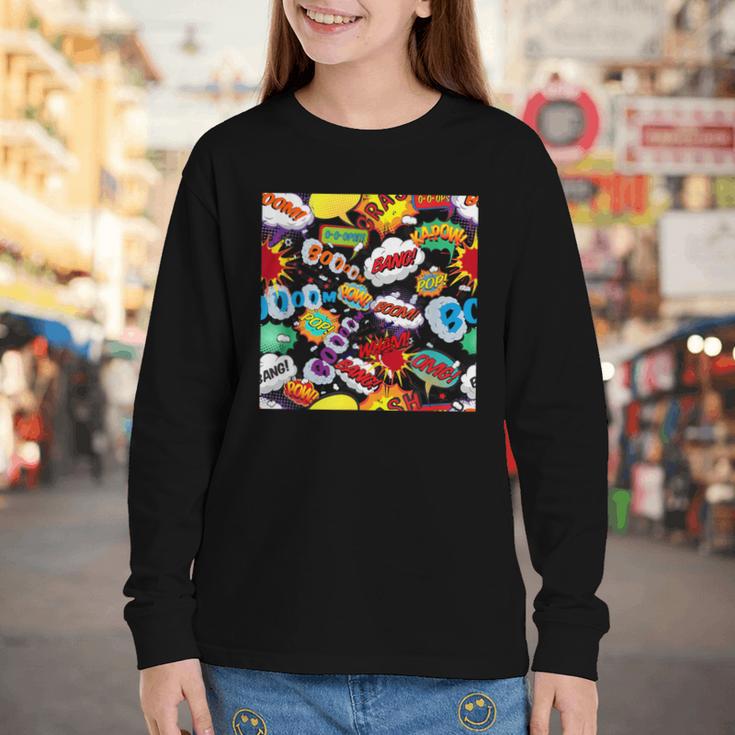 Comic Book Pop Art Modern Fun Youth Long Sleeve Tee
