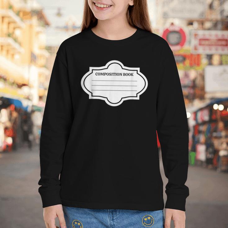 Composition Book Notebook Teacher's Halloween Group Costume Youth Long Sleeve Tee Composition Book Notebook Teacher's Halloween Group Costume Youth Long Sleeve Tee