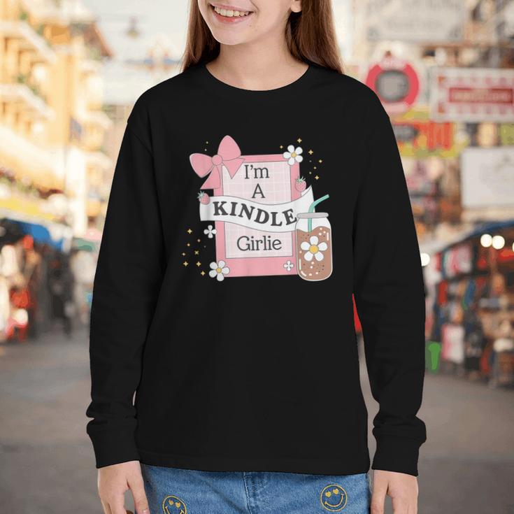 Cute Bookish Kindle Girlie Nerdy Read Book Lover Girl Women Youth Long Sleeve Tee