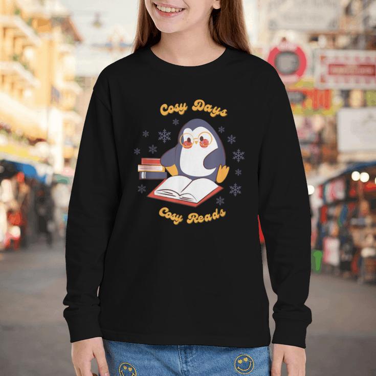 Cute Xmas Book Lover Penguin Reading Cosy Days Cosy Reads Youth Long Sleeve Tee Cute Xmas Book Lover Penguin Reading Cosy Days Cosy Reads Youth Long Sleeve Tee