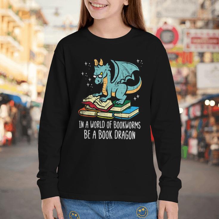 Be A Dragon Read Reading Book Librarian Men Women Kids Youth Long Sleeve Tee Be A Dragon Read Reading Book Librarian Men Women Kids Youth Long Sleeve Tee
