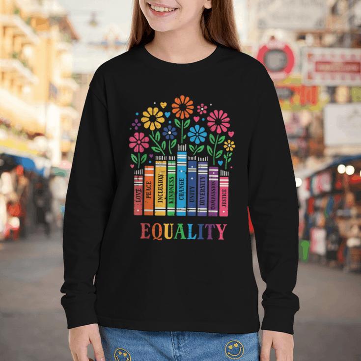 Equality Love Peace Compassion Books Protest Women Girls Kid Youth Long Sleeve Tee Equality Love Peace Compassion Books Protest Women Girls Kid Youth Long Sleeve Tee