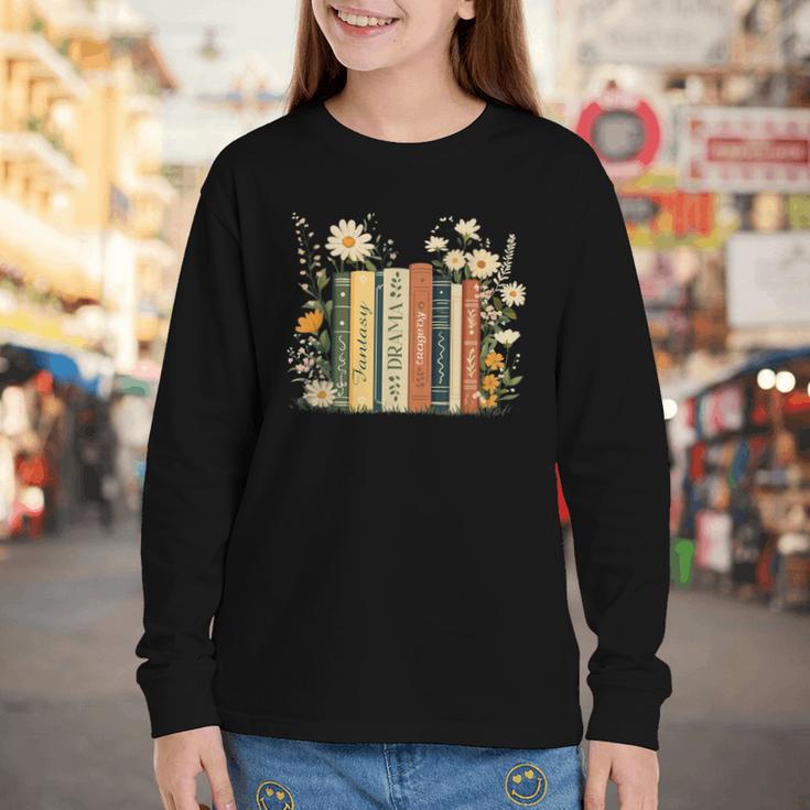 Fantasy Drama Tragedy Book Floral Subtle Youth Long Sleeve Tee