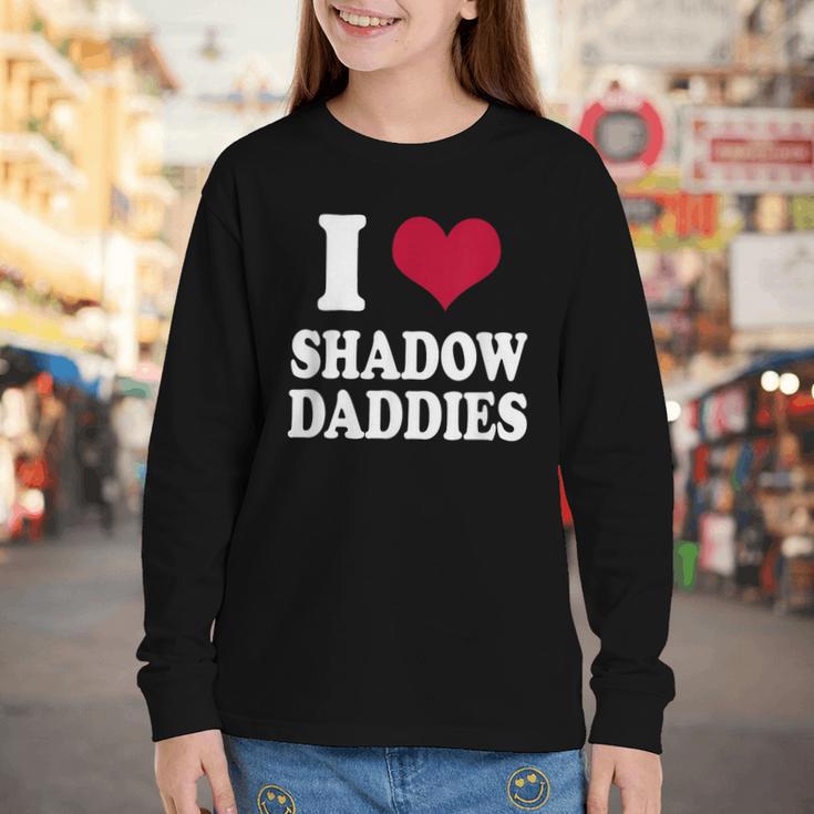 Fantasy Romantasy Book Lover I Love Heart Shadow Daddies Youth Long Sleeve Tee