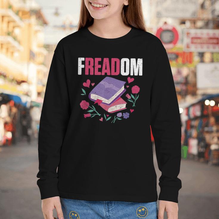 Freadom Anti Ban Books Freedom To Read Book Reading Youth Long Sleeve Tee