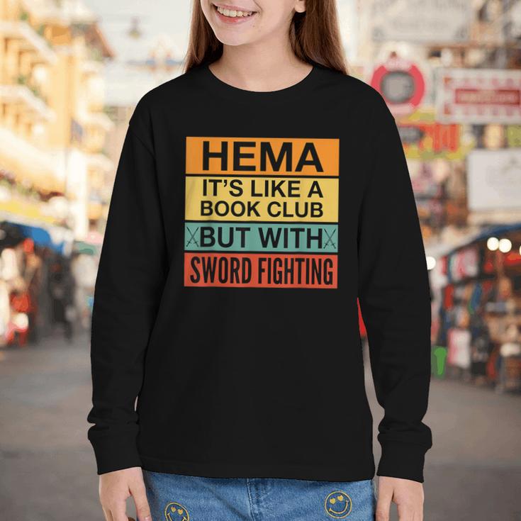 Hema Definition Like A Book Club With Swords Youth Long Sleeve Tee
