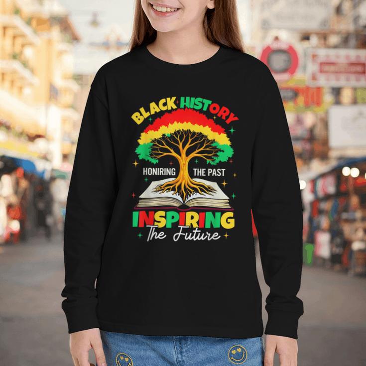 Honoring Past Inspiring Future History Month Book Tree Youth Long Sleeve Tee