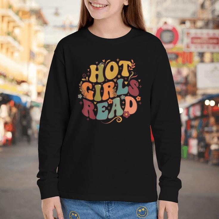 Hot Girls Read Aesthetic Book Lover Reading Youth Long Sleeve Tee
