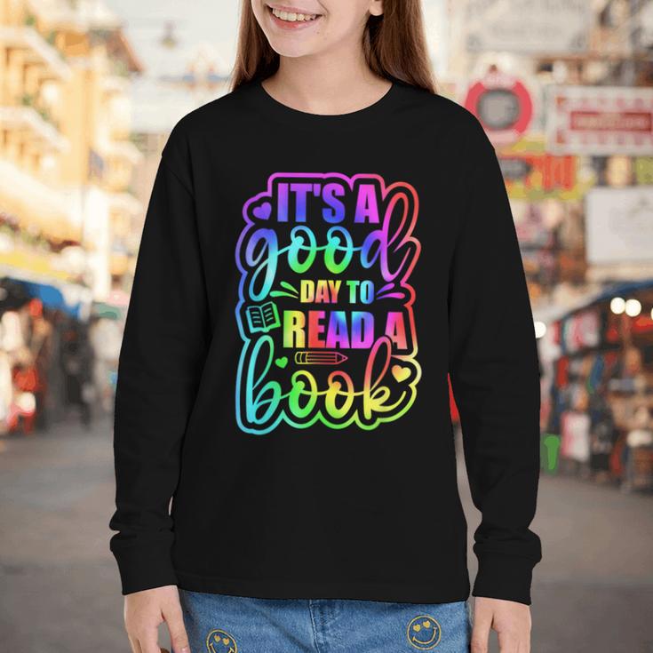 Its A Good Day To Read Book Kids Boys Girls Reading Graphic Youth Long Sleeve Tee