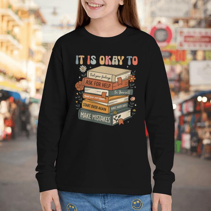 Its Okay Not To Be Okay Mental Health Awareness Floral Books Youth Long Sleeve Tee Its Okay Not To Be Okay Mental Health Awareness Floral Books Youth Long Sleeve Tee