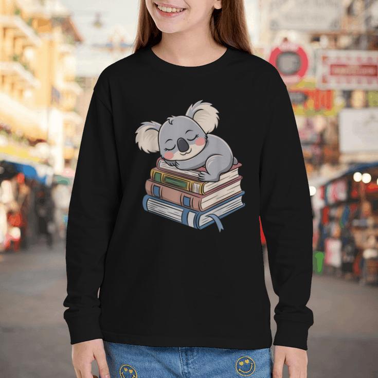 Koala Reading Book Pajama Sleep Youth Long Sleeve Tee